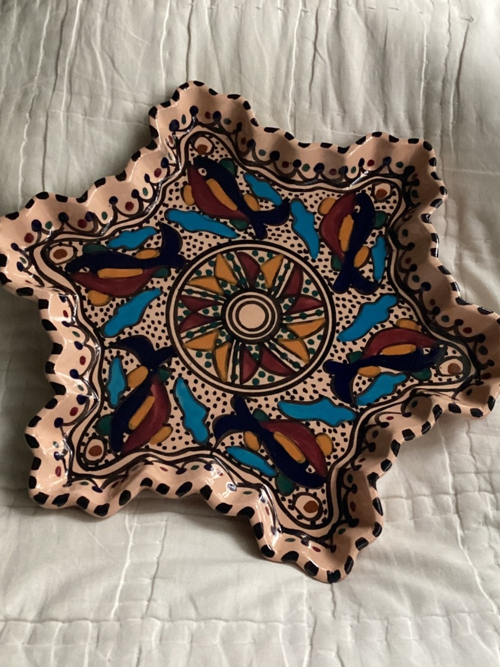 STAR SHAPED MEXICAN POTTERY PLATTER